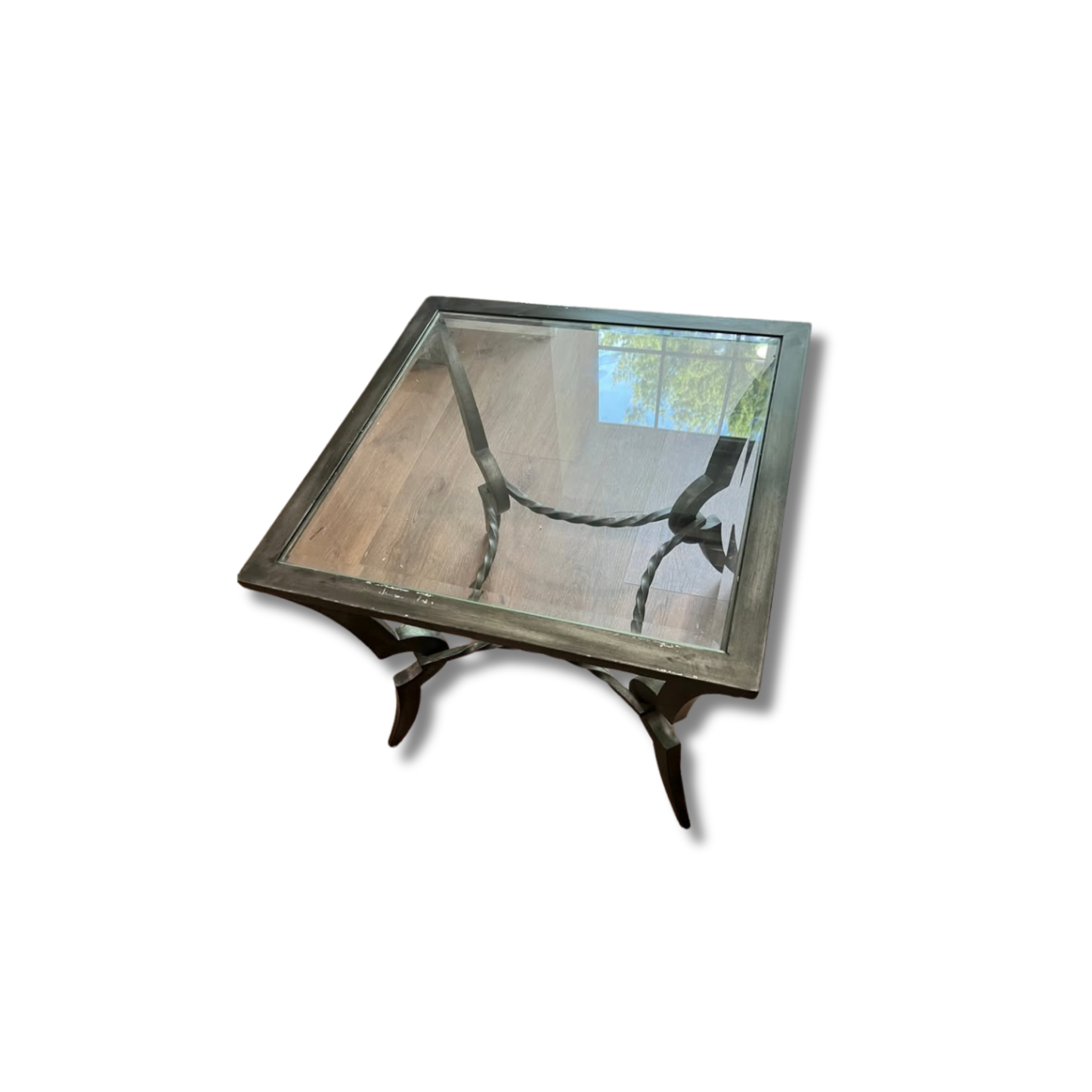 Pewter Metal Side Table